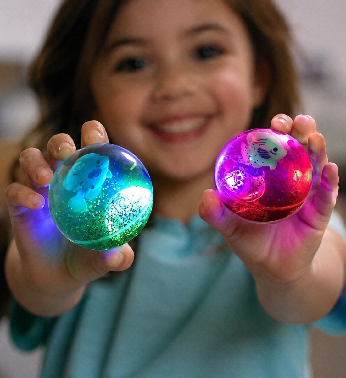 LED Light-Up Bouncing Ball – Glitter Fish Flash Ball for Kids 🐠✨