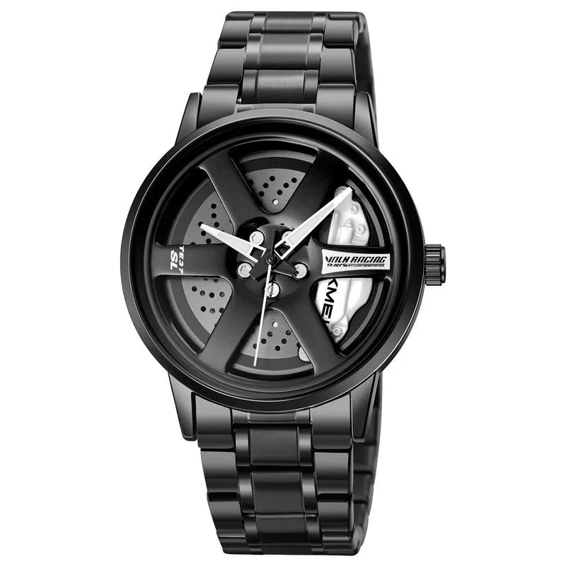 SMAIER Men's Wrist Watch – Alloy Wheel Dial Design